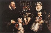VOS, Marten de Portrait of Antonius Anselmus, His Wife and Their Children wr oil painting artist